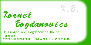 kornel bogdanovics business card
